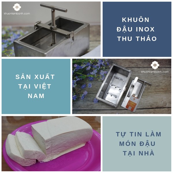 Bộ khuôn làm đậu phụ inox Bahato (tặng túi lọc và khăn lót)