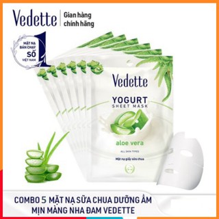 🥑 COMBO 5 MẶT NẠ GIẤY SỮA CHUA 22ml CÁC LOẠI VEDETTE