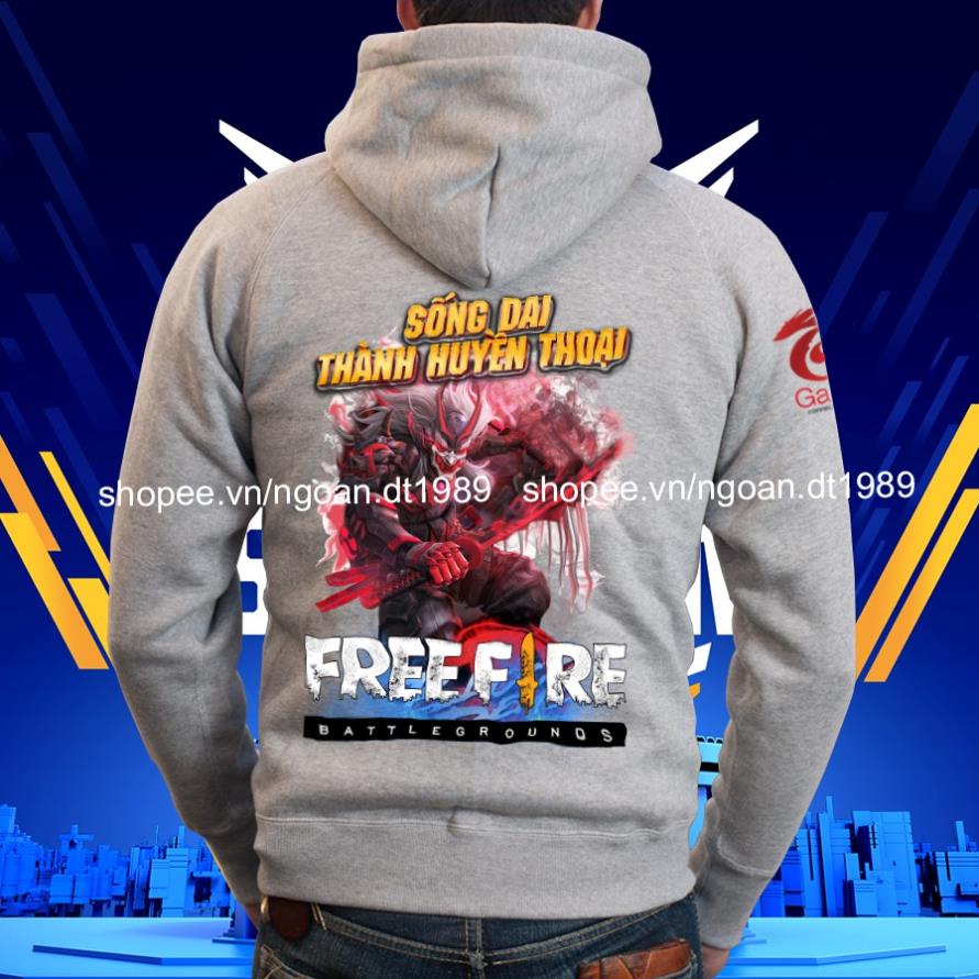 Áo FF - Áo Khoác Free Fire TVC Mùa 17 Huyết Quỷ Màu Ghi Xám