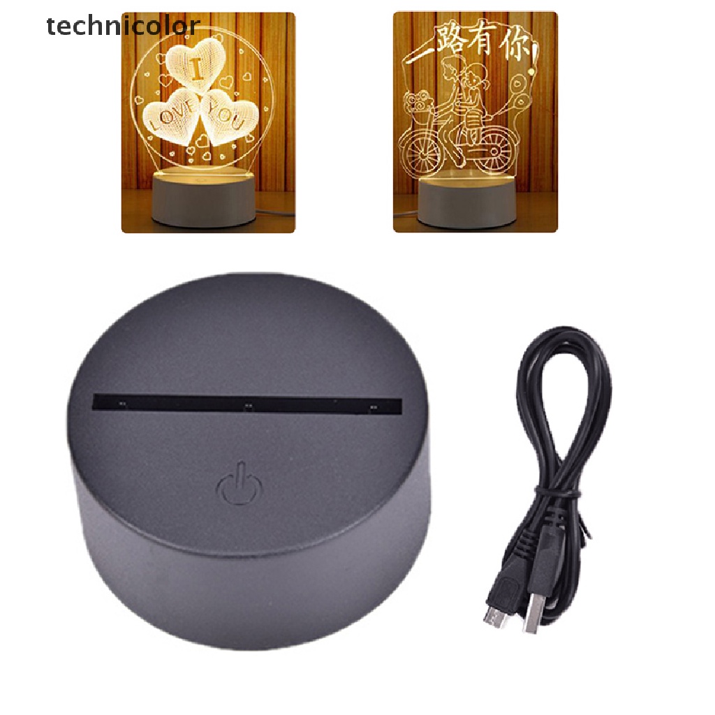 Đế Đèn LED 3D 7 Màu Kèm Dây Cáp USB Chuyên Dụng Giá Đỡ
