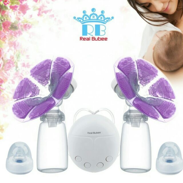 máy hút sữa matxa điện đôi Real bubee