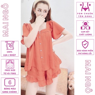 Đồ Bộ Bigsize Nữ Chất Lụa/Lanh/Tole Tay Cánh Tiên Mặc Mùa Hè - Đồ Ngủ Đùi Mặc Ở Nhà Nữ,  Bảng Màu Sang Chảnh  MAI NGÔ