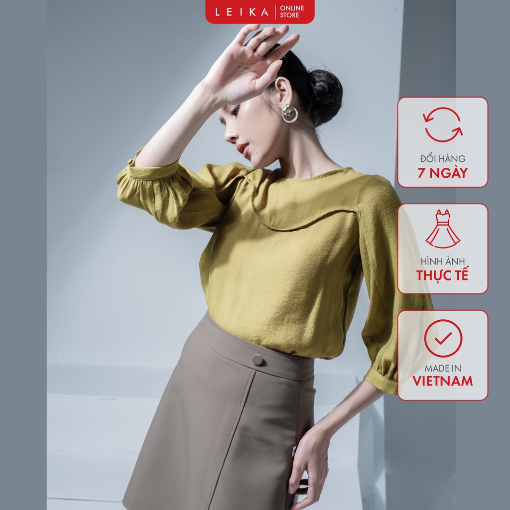 Áo sơ mi nữ tay lỡ viền bọc cúp ngực LEIKA