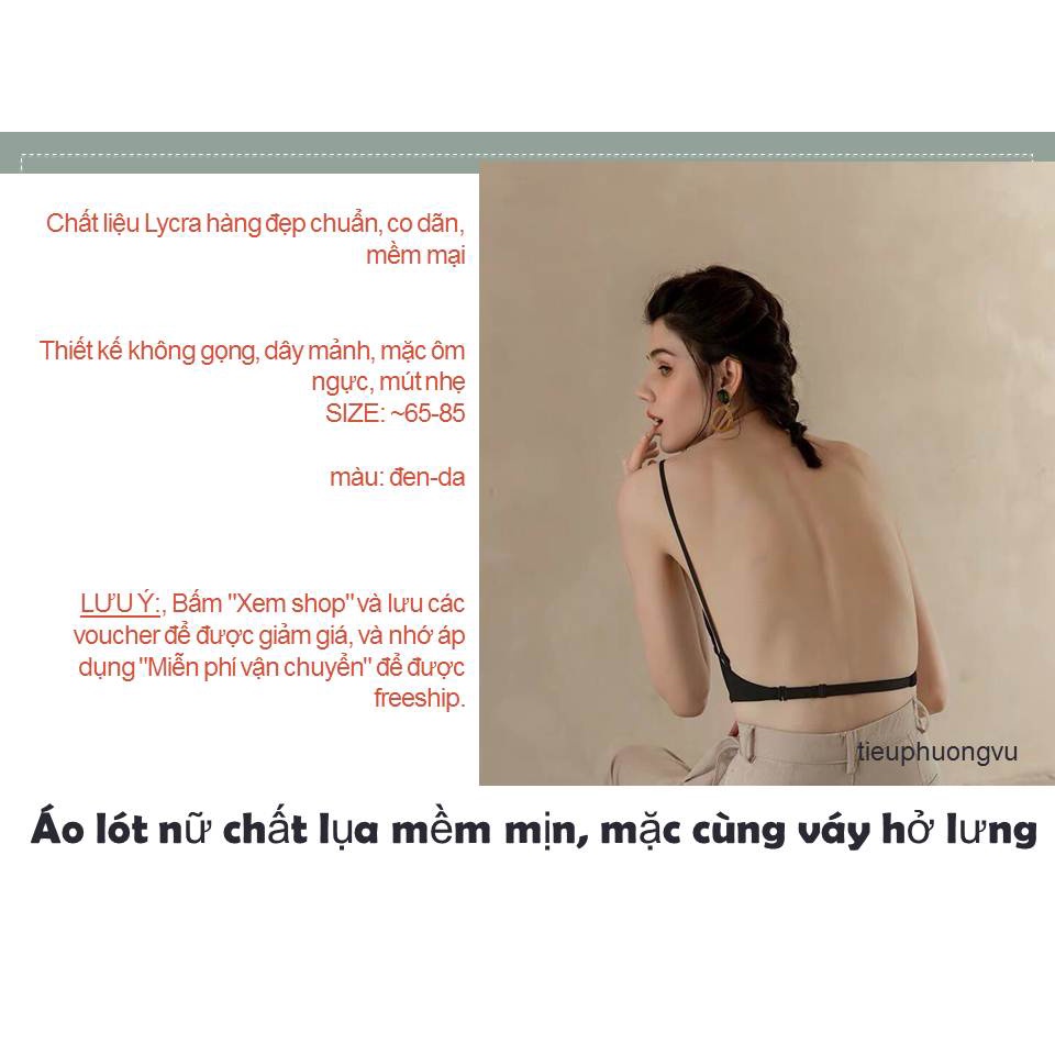 Áo lót nữ, màu đen, free size, mặc với đầm hở lưng - Mã 2233