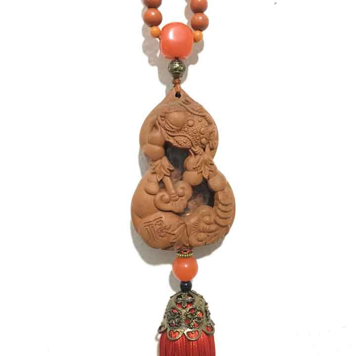 Dây Treo Trang Trí Cho Ô Tô Phong Thủy-May Mắn-Tài Lộc - Hồ Lô Gỗ