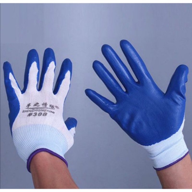 Găng Tay 12 Đôi mã 388 Phủ Cao Su -găng tay bảo hộ lao động_ găng tay lao động phủ sơn
