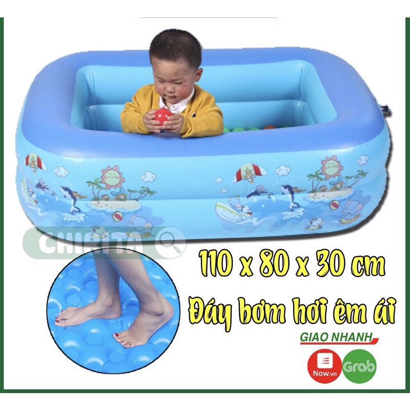Hồ bơi- bể bơi trẻ em 1m1-2 tầng cao cấp, có đáy chống trơn trượt cho bé