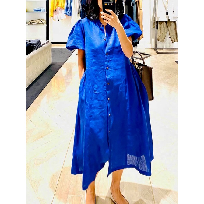 Rập Giấy 30099 - Đầm nhún eo, tay phồng lồng đèn