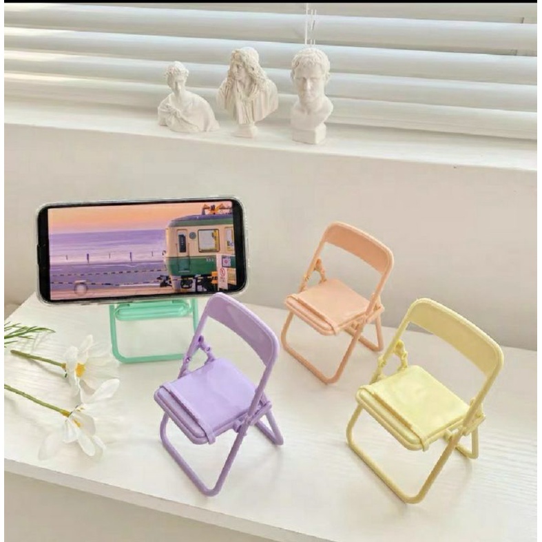 GIÁ ĐỠ ĐIỆN THOẠI HÌNH GHẾ XẾP MÀU PASTEL.