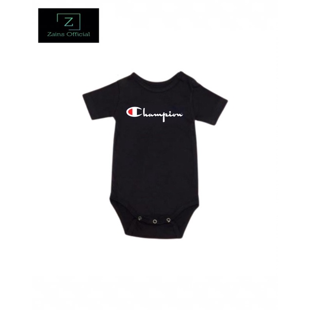 Bộ áo liền quần ngắn tay in logo CHAMPION cho bé trai từ 0 1 2 3 4 5 6 7 8 9 10 11 12 tháng tuổi 1 tuổi