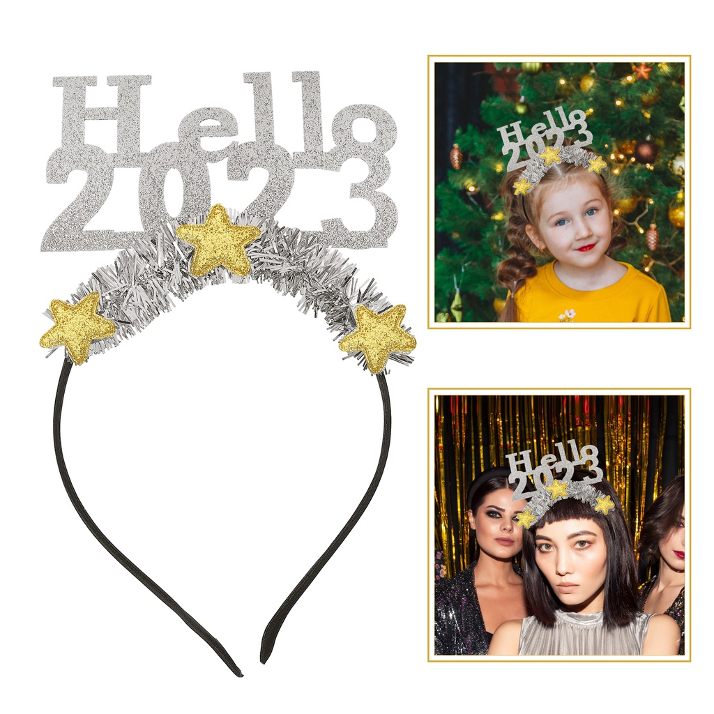 Băng Đô Cài Tóc Trang Trí Chữ Hello 2023 Cho Nữ