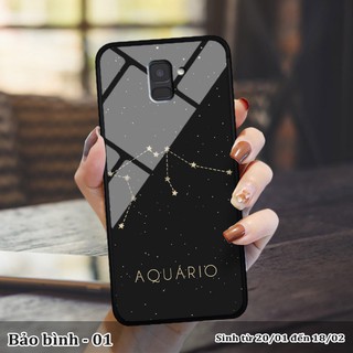 Ốp kính samsung A8 Plus 2018 in cung hoàng đạo