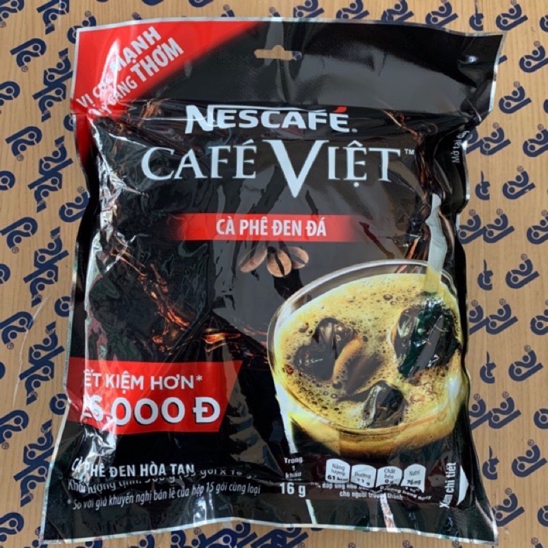 Cà phê đen đá hòa tan Nescafe Cafe Việt, bịch 35 gói