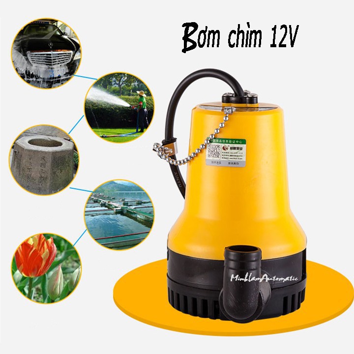 Máy bơm chìm mini 12V-65W- máy bơm nước - Máy bơm chìm mini 12V- 65W