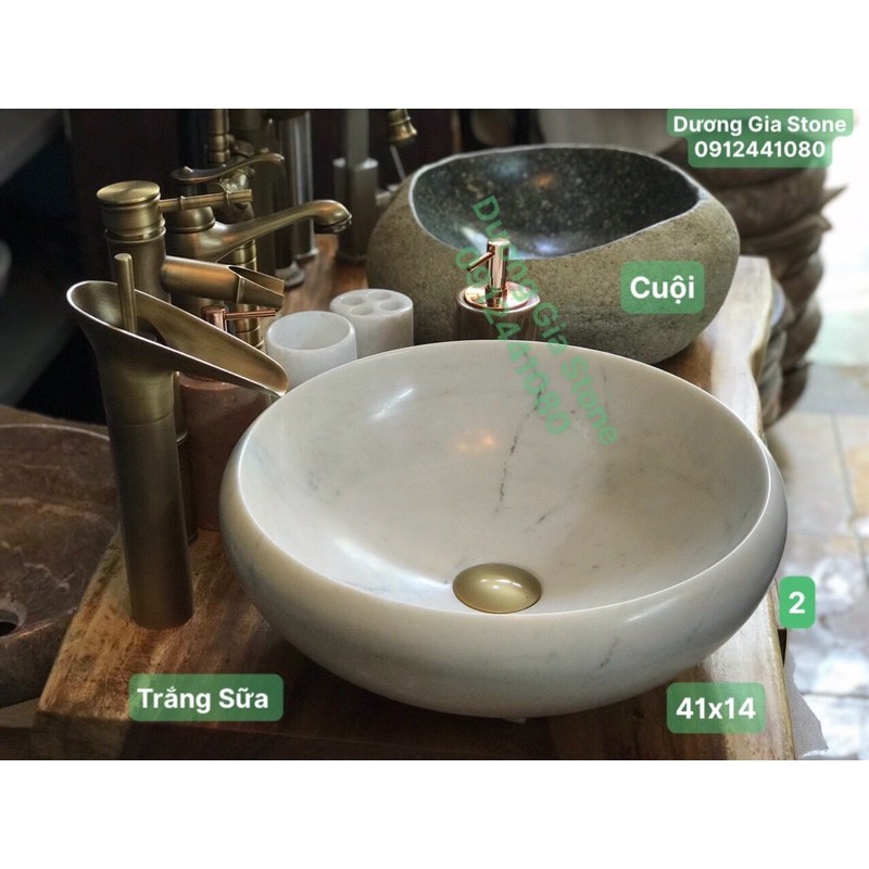 Lavabo đá tự nhiên trắng | BigBuy360 - bigbuy360.vn
