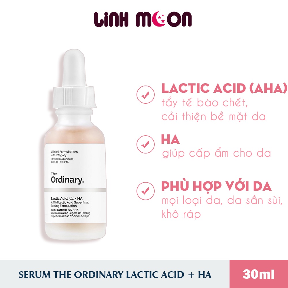 Tinh Chất Serum The Ordinary Lactic Acid 5% - 10% + HA 2%