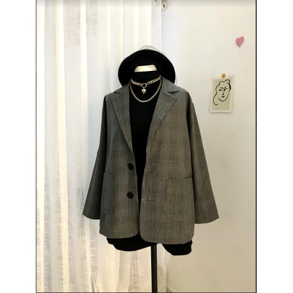Áo blazer sọc caro Ulzzang (Có ảnh thật-hàng sẵn) | BigBuy360 - bigbuy360.vn