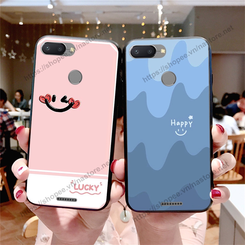 Ốp lưng Xiaomi Redmi 6 / Redmi 6A mặt cười, họa tiết caro đơn giản đẹp cute