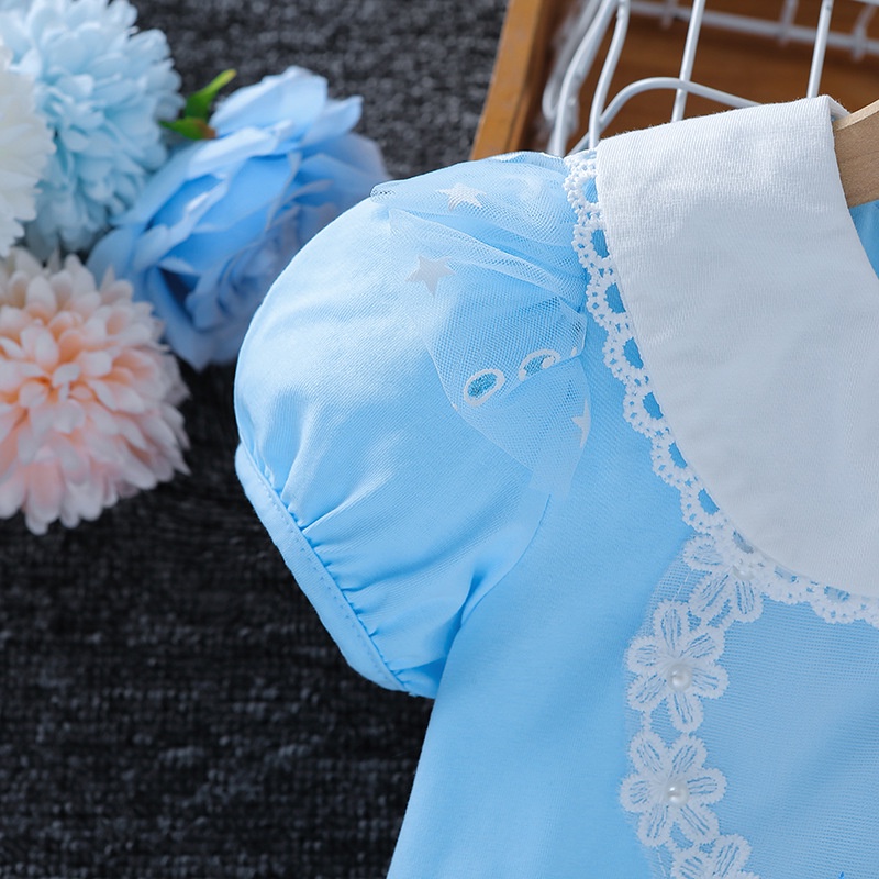 Váy Elsa cho bé gái 3-8 tuổi xinh xắn với họa tiết công chúa elsa