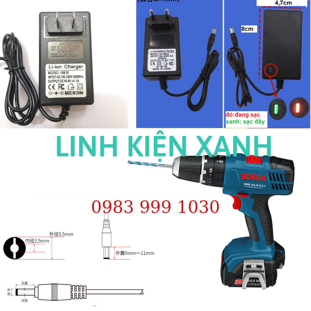 Sạc pin 4s sạc 16.8v 1A tự ngắt khi đầy có đèn báo dùng cho pin lithium lipo 18650