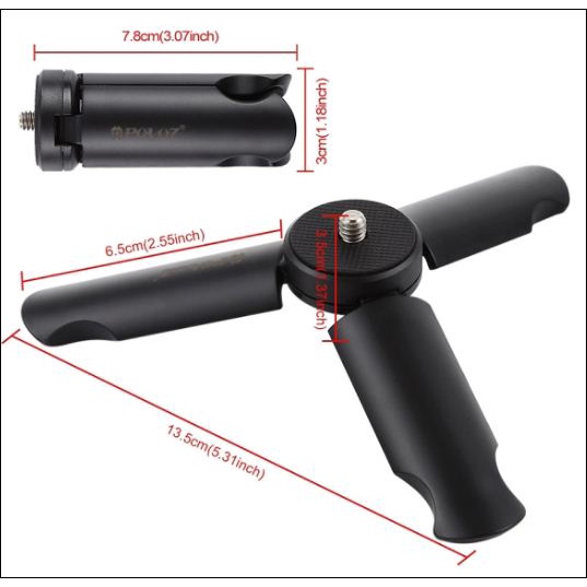 Chân đế mini tripod Puluz gắn điện thoại để bàn quay phim