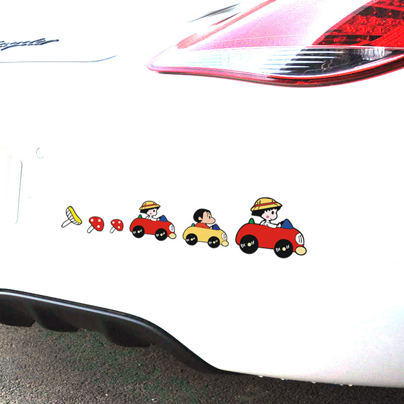 Miếng Dán Trang Trí Xe Hơi / Xe Máy Hình Cậu Bé Bút Chì Shin Dễ Thương Chống Thấm Nước Thời Trang 2020