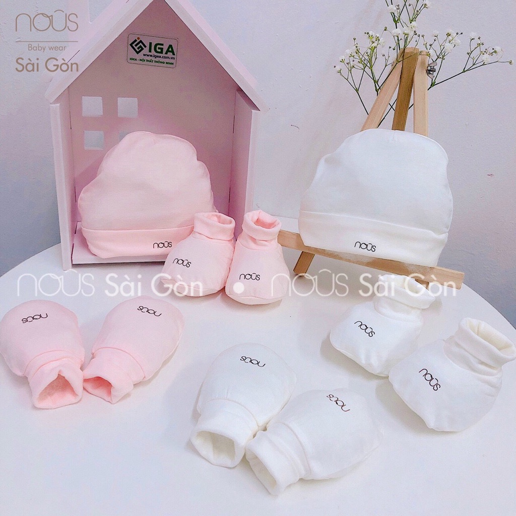 [ĐƯỢC CHỌN MẪU] Nón, Bao Tay Chân Nous Vải Nu Petit Siêu Mềm Cho Bé từ 0M+