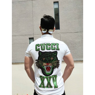 Áo thun polo cổ trụ kim sa gucci tiger xxv