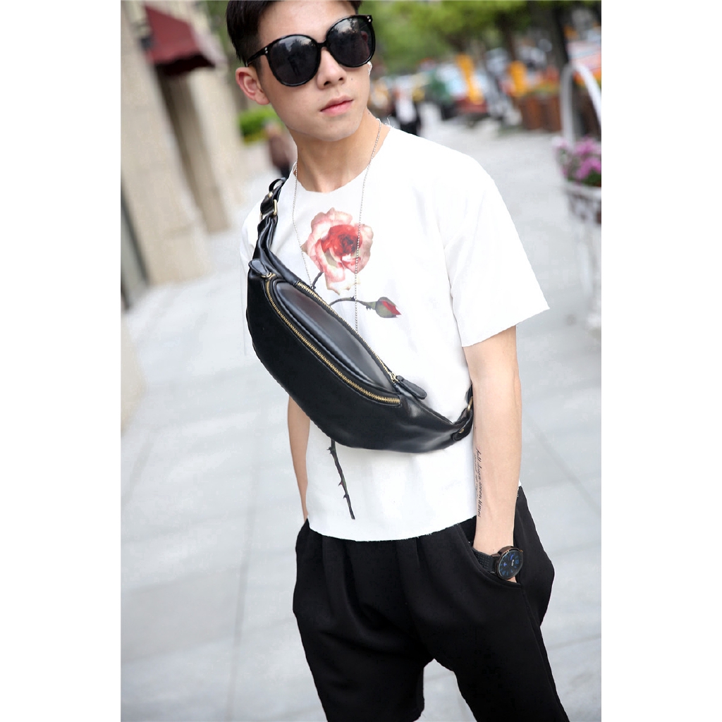 Túi đeo chéo ngực trước bằng da PU kiểu dáng thời trang n04-35