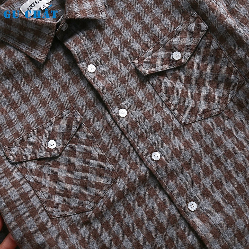 Áo Sơ Mi Nam Caro Tay Dài GU CHẤT, Chất Cotton Mềm Mịn. GUSM37