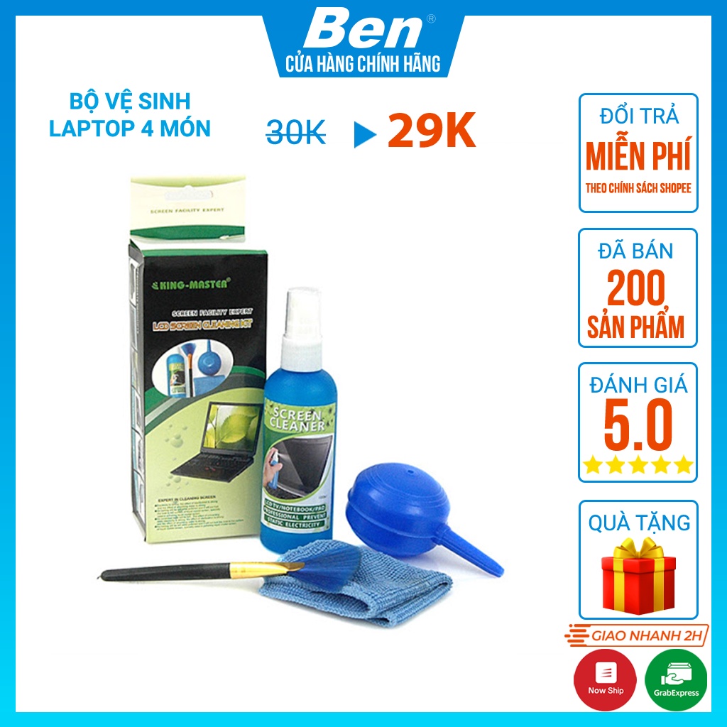 BỘ VỆ SINH LAPTOP 4 MÓN  Laptop / Máy Tính / Màn Hình