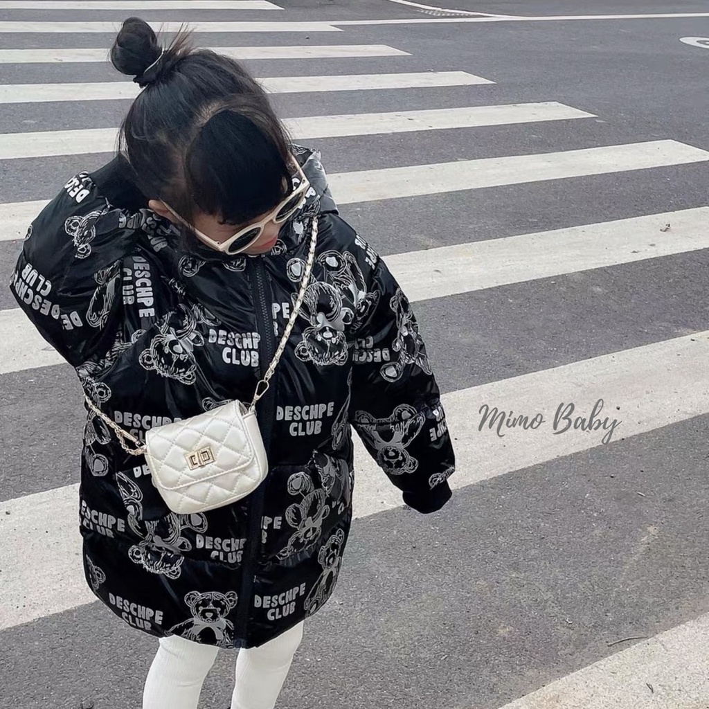 Túi đeo chéo mini trần trám màu kem bạc cao cấp Mimo baby TC02