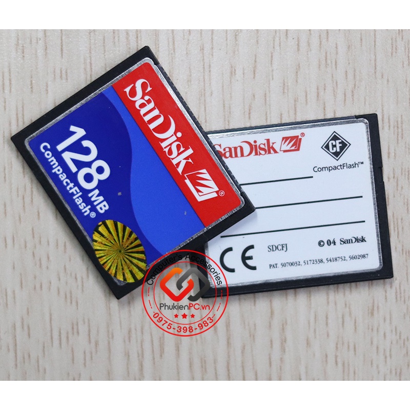 Thẻ nhớ CF công nghiệp 128Mb Sandisk Flash Memory Card cho CNC PLC dung lượng thấp