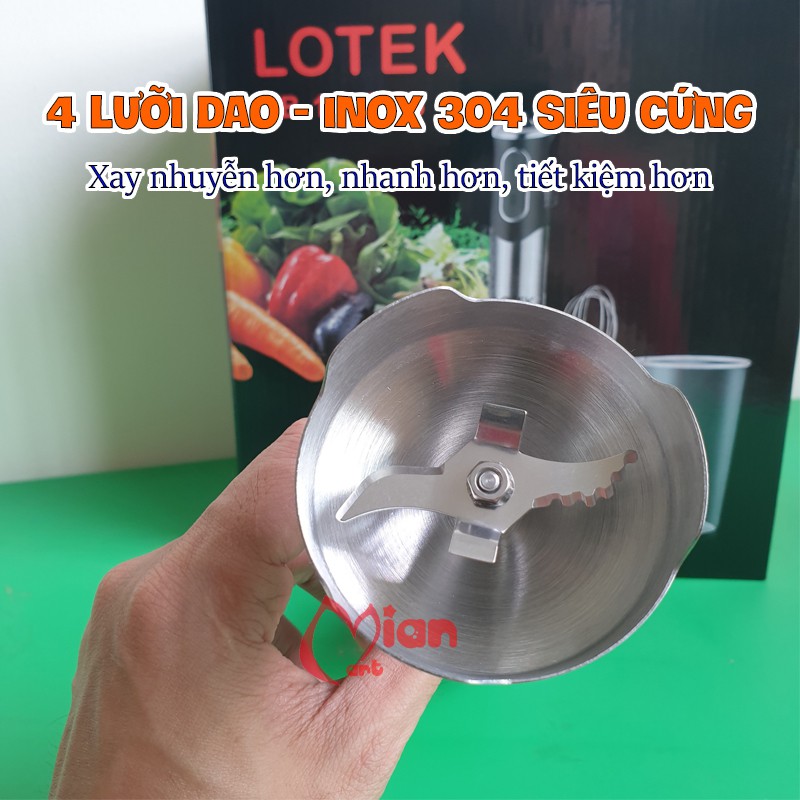 [BẢO HÀNH 12 THÁNG] MÁY XAY ĐA NĂNG CẦM TAY LOTEK  - MÁY XAY THỊT, XAY ĐÁ, XAY SINH TỐ RAU CỦ, ĐÁNH TRỨNG - MIAN MART