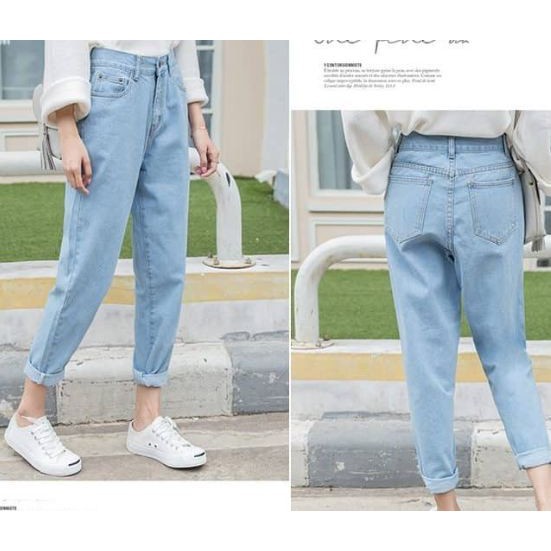 Quần Jean Baggy basic nữ ống đứng lưng cao có túi size đại - Tiên Nguyễn Big Size ...