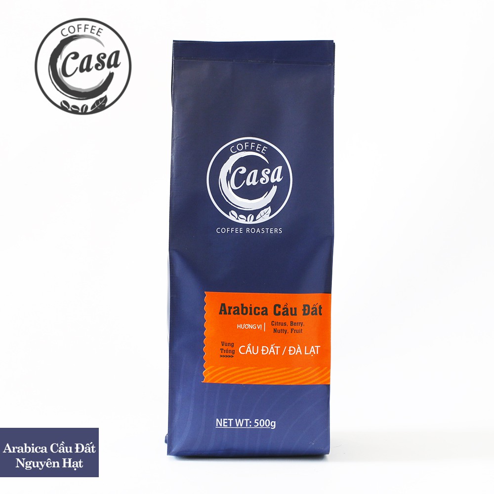 Cà phê hạt Arabica Cầu Đất nguyên chất chua thanh đắng nhẹ 500gr - Casa Coffee