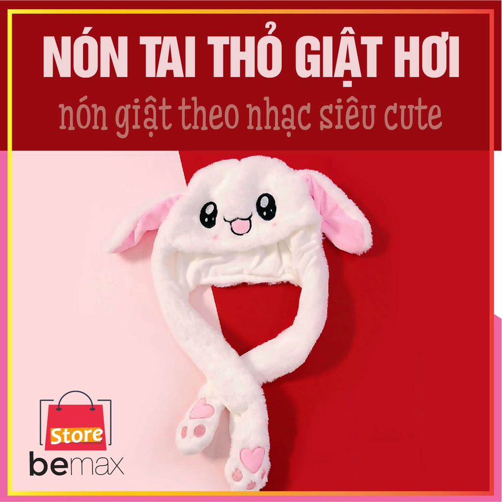 NÓN TAI THỎ GIẬT THEO NHẠC (SIÊU CUTE)