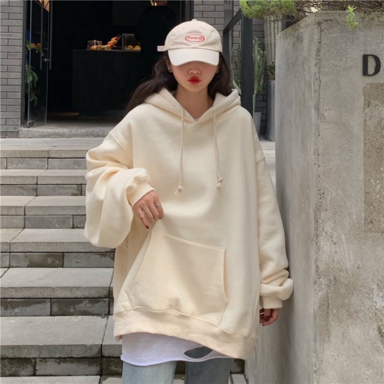 Áo khoác nam nữ thể thao Áo sweater hoodie nỉ bông kiểu dáng thể thao form rộng unisex trơn basic HD1