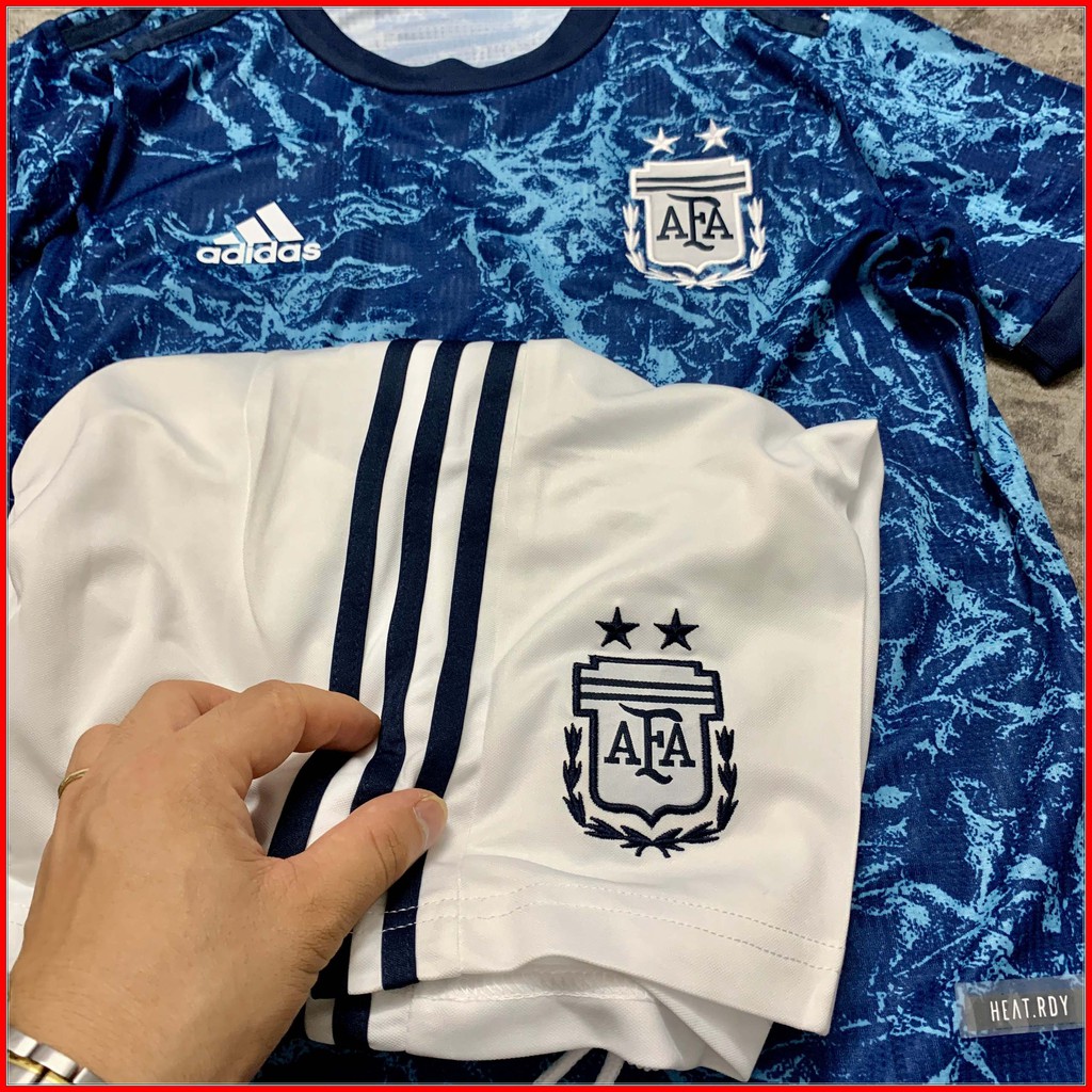 Áo Đá Banh Đội Tuyển argentina 2022 Vải thái cực chất, Bộ quần áo Bóng Đá Messi Agentina màu tím than mới phom 43-90kg