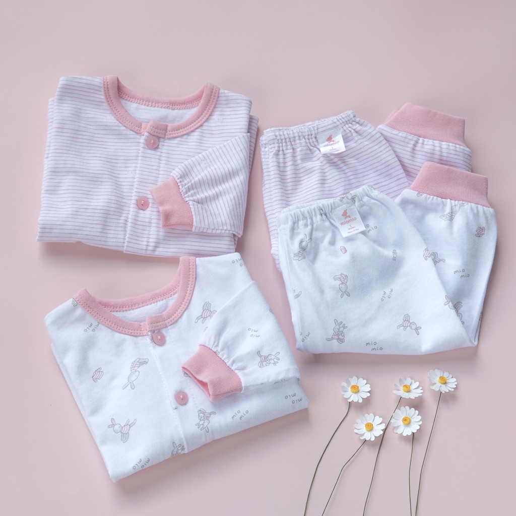 Combo 2 Bộ Quần Áo Dài Sơ Sinh MIOMIO Cho Bé Trai, Bé Gái (Từ 0 - 24 Tháng), Vải Cotton