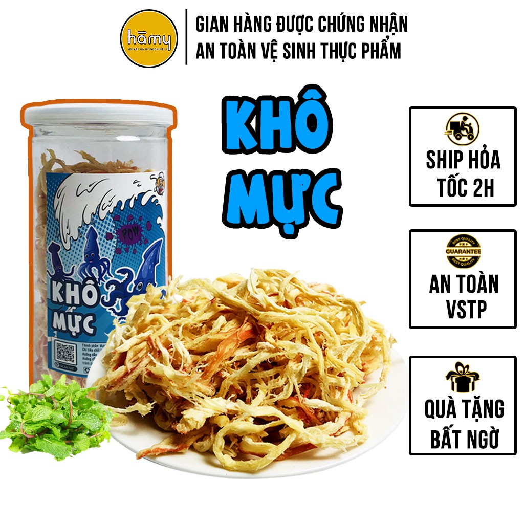 [Mã 267FMCGSALE giảm 8% đơn 500K] Khô mực hấp dừa xé sợi hũ 250g siêu ngon tặng kèm tương ớt ăn vặt Hà My