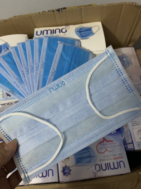 Khẩu trang y tế 4 lớp Umino kháng khuẩn hộp 50 cái