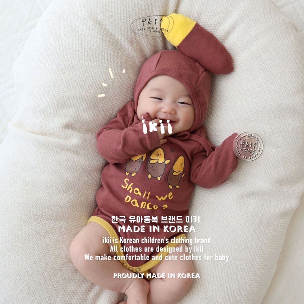 Bộ quần áo cho bé trai bé gái hình củ khoai lang ngộ nghĩnh Hàn Quốc