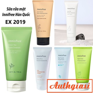 Sữa rửa mặt Innisfree Green Tea \ Apple Seed \ Jeju Volcanic \ Bija Trouble \ Sea Salt \ Brightening Pore Srm 30-150ml