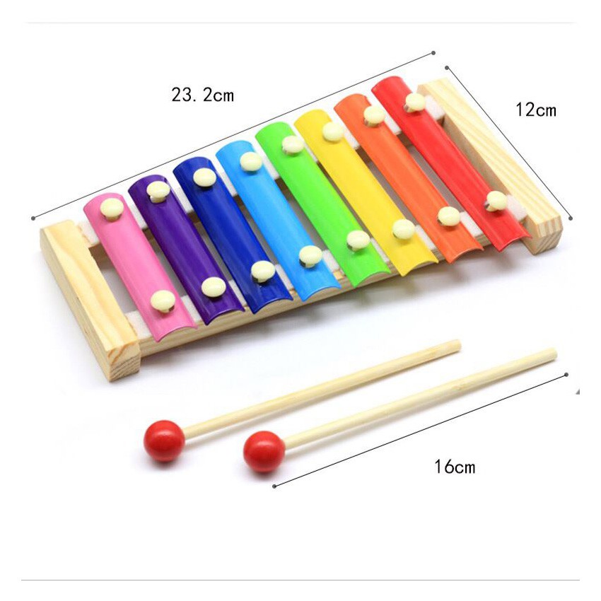 Đồ chơi Đàn Piano Xylophone gỗ 8 thanh quãng - Đồ chơi âm nhạc cho bé giúp trẻ phát triển năng khiếu âm nhạc