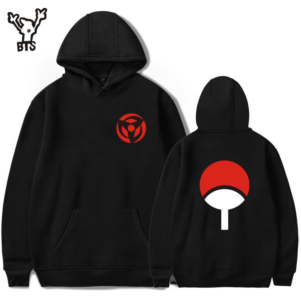 GUO YE 【HÀNG CÓ SẴN】 Áo hoodie cotton size lớn họa tiết hoạt hình Naruto Uchiha Syaringan Hokage Ninjia cổ điển làm quà tặng sinh nhật cho nam
