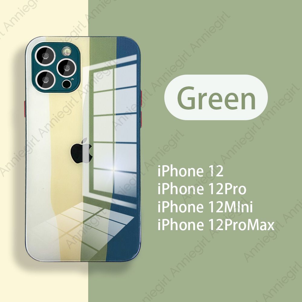 Ốp điện thoại Kính Cường Lực Màu Cầu Vồng Cho Iphone 12 11 Pro Max X Xs Max Xr 8 7 Plus