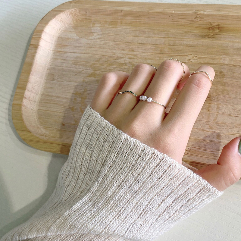 Set Nhẫn Đeo Tay Kiểu Dáng Đơn Giản Phong Cách Âu Mỹ