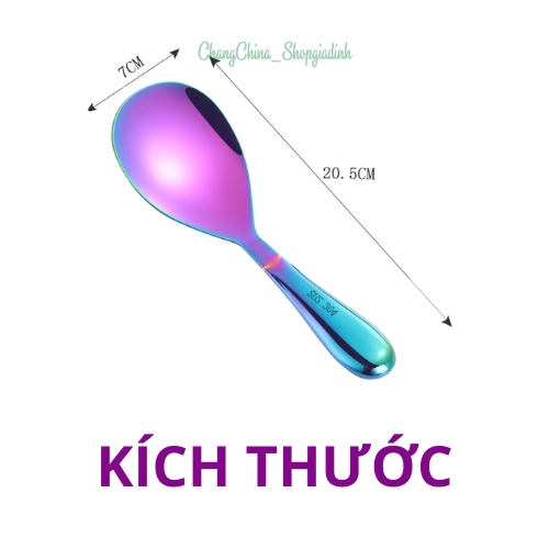Muỗng thìa ĐƠM CƠM thép 304 nhiều màu sắc