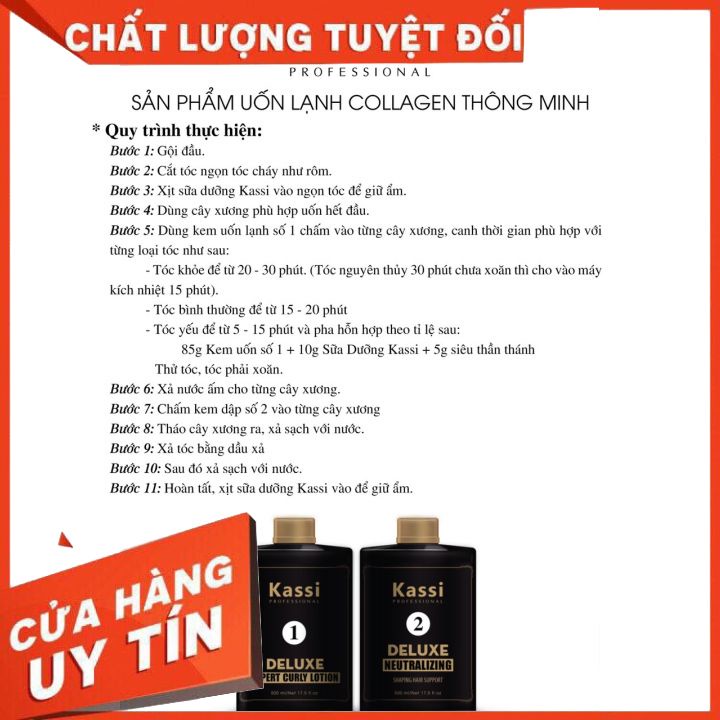 Uốn lạnh kích xoăn Kassi siêu dưỡng chất mau quăn  dễ sử dụng mùi nhẹchai màu đen  màu đen